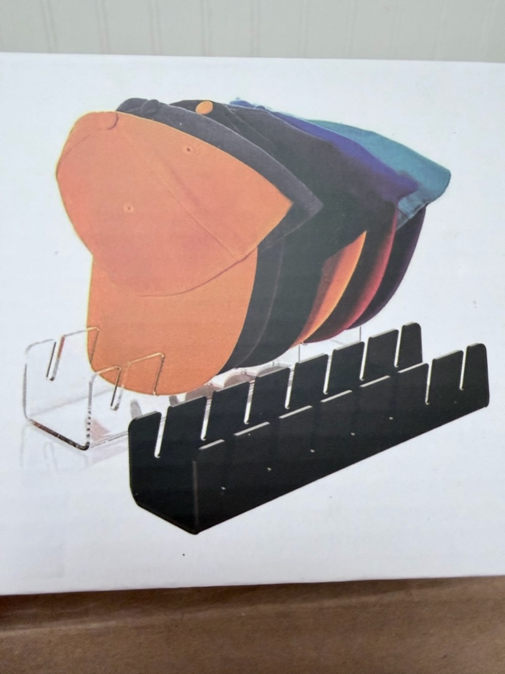 Hat Organizer Display Rack with Multiple Caps - Black